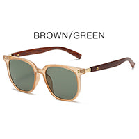 2024 New Sunglasses Women's Wood Pattern Fashion Sunshade Round